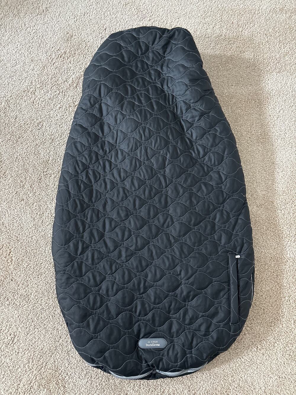JJ Cole BundleMe Infant Car Seat Stroller Cover Black Quilted Warm Cozy